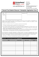 Council Tax Student Discount / Exemption Application Form - Gateshead Council,united Kingdom Printable pdf