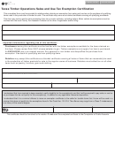 Form 01-925 - Texas Timber Operations Sales And Use Tax Exemption Certification