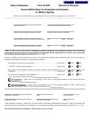 Form W-4de - Annual Withholding Tax Exemption Certification For Military Spouse