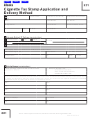Form 0405-621 - Cigarette Tax Stamp Application And Delivery Method