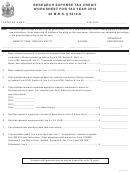 Maine Research Expense Tax Credit Worksheet For Tax Year 2015