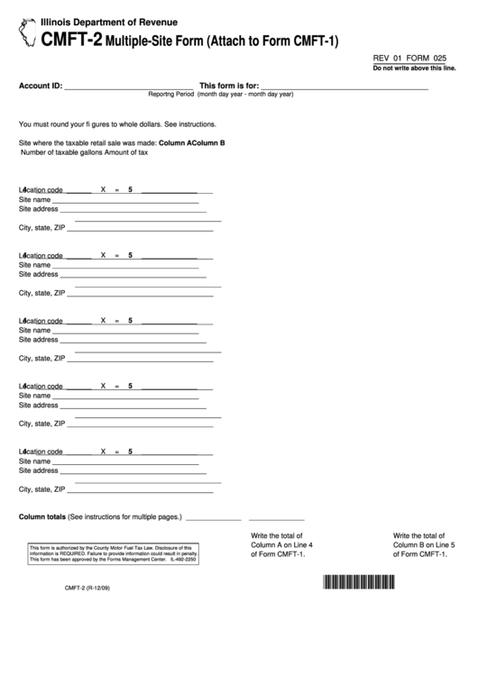 Fillable Form Cmft-2 - Multiple-Site Form Printable pdf