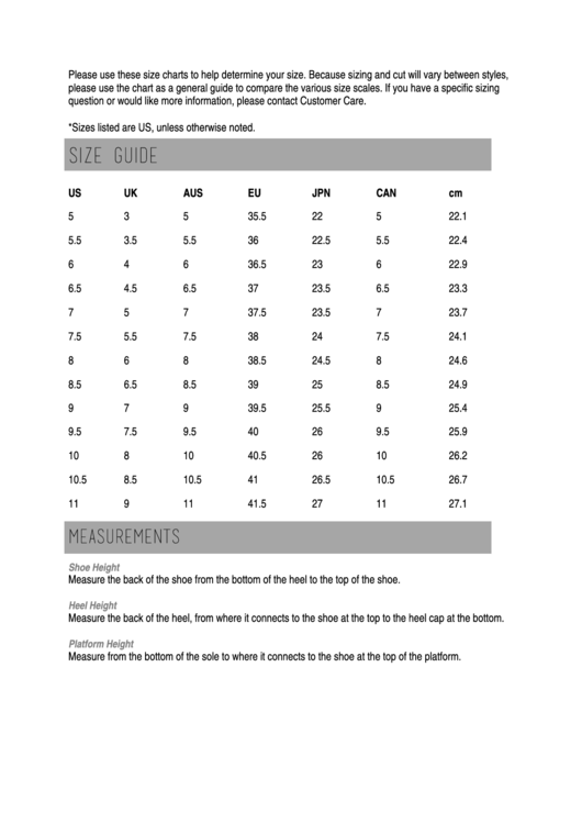 Volatile Usa Shoe Size Chart Printable pdf