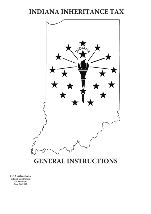 Instructions For Form Ih-12 - Indiana Inheritance Tax Printable pdf