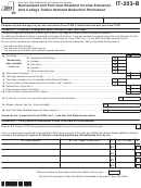 Form It-203-b - Nonresident And Part-year Resident Income Allocation And College Tuition Itemized Deduction Worksheet - 2013