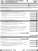 California Form 3800 - Tax Computation For Certain Children With Investment Income - 2012