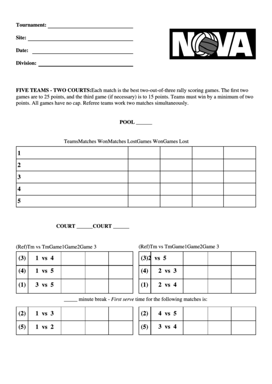 Fillable Pool Sheet Teams Printable pdf