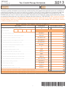 Form It-140 - Schedule Recap - Tax Credit Recap Schedule - 2013