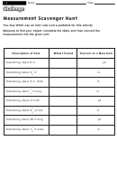 Measurement Scavenger Hunt - Measurement Worksheet With Answers