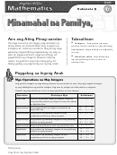 Letter To Family - Integers And Rational Numbers (in Filipino)