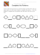 Complete The Patterns Recognition Worksheet