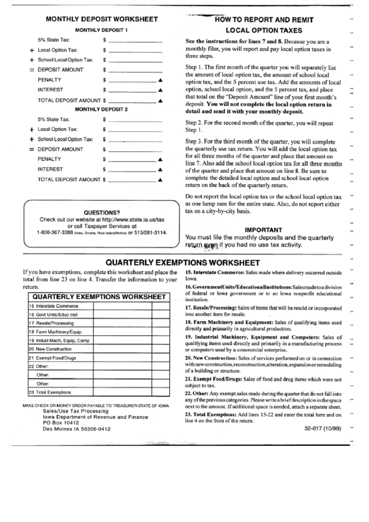Form 32-017 - How To Report And Remit Local Option Taxes Printable pdf