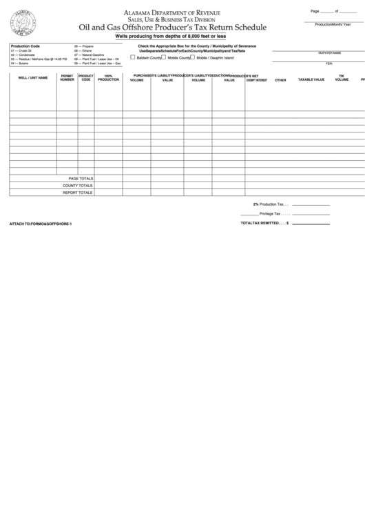 Fillable Form O And G Offshore-2 - Oil And Gas Offshore Producer'S Tax ...