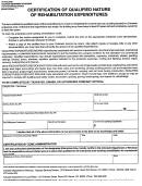 Fillable Form Dr 0076 - Certification Of Qualified Nature Of Rehabilitation Expenditures Printable pdf