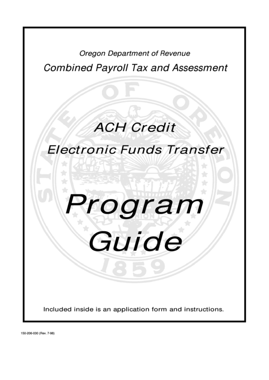 Form 150-206-030 - Ach Credit Electronic Funds Transfer Program Guide Printable pdf
