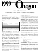Form 150-102-022 - Oregon Estimated Tax Worksheet - 1999