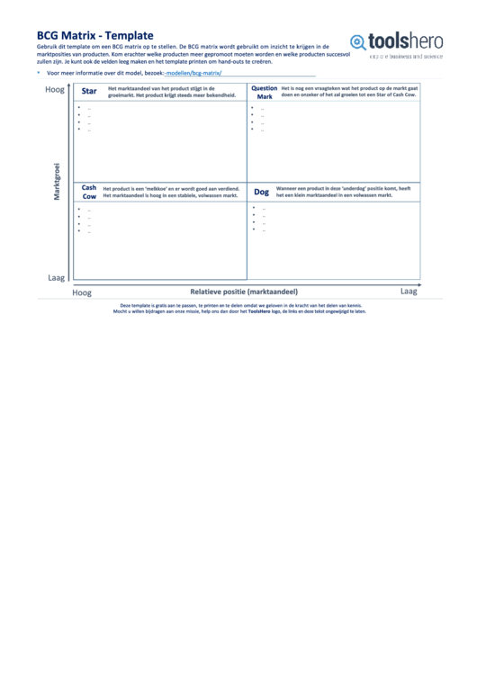 Bcg Matrix Template Printable pdf