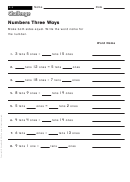 Numbers Three Ways - Challenge Worksheet With Answer Key