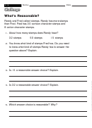 What's Reasonable - Challenge Worksheet With Answer Key