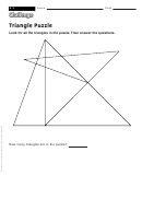 Triangle Puzzle - Challenge Worksheet With Answer Key
