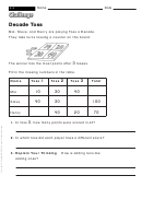 Decade Toss - Challenge Worksheet With Answer Key