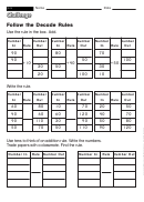 Follow The Decade Rules - Challenge Worksheet With Answer Key
