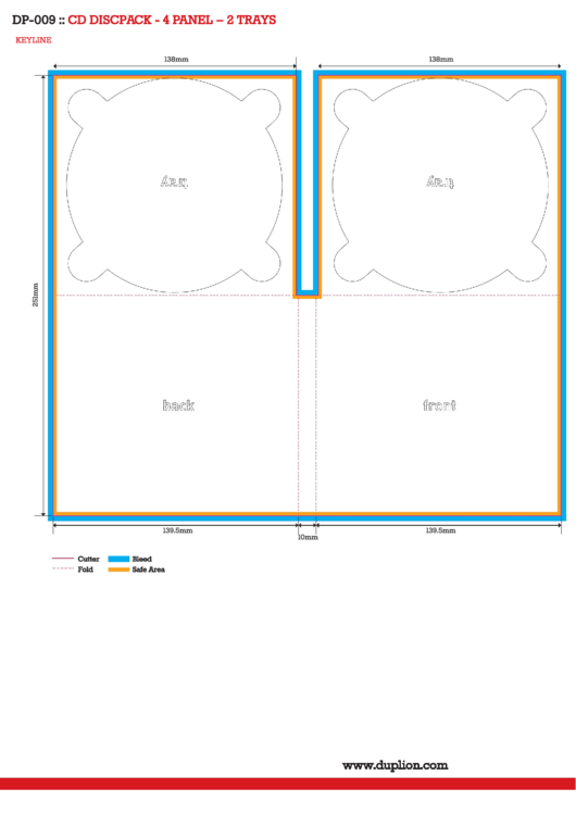 Cd Discpack - 4 Panel - 2 Trays Template Printable pdf
