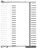 Add & Subtract Variables Within 100 - Math Worksheet With Answer Key Printable pdf