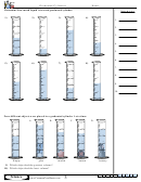 Graduated Cylinders - Science Worksheet With Answer Key Printable pdf