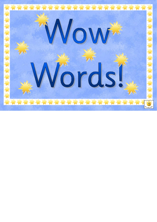 Wow Words Poster Template Printable pdf