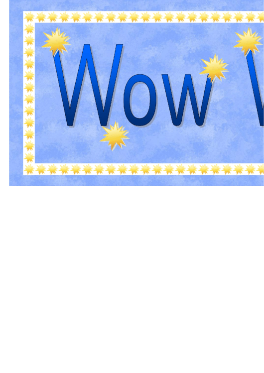 Wow Words Banner Template Printable pdf