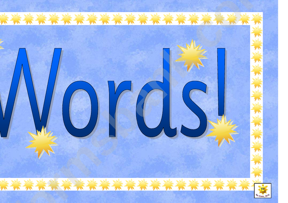 Wow Words Banner Template