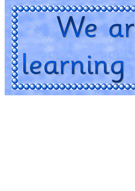 We Are Learning To Banner Template Printable pdf