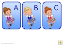 Highland Dancers Upper Case Alphabet Card Template Printable pdf