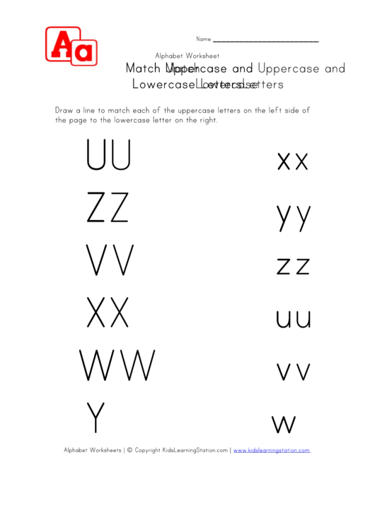 Uppercase Letters And Lowercase Letters Worksheet