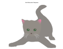 Cat Silhouette Template - Grey With Pink Ears