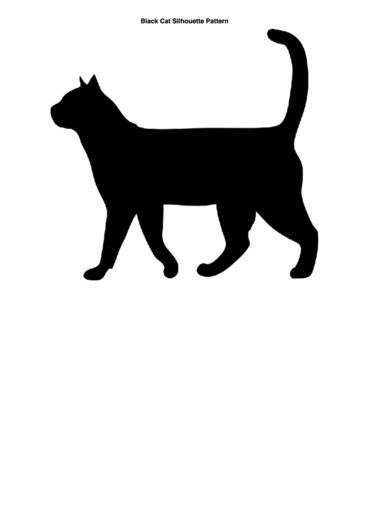 Black Cat Silhouette Pattern Template Printable pdf