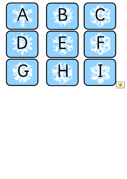 Snowflake Alphabet Mini Cards - Upper Case Letters Printable pdf