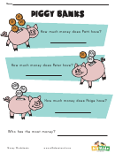 Piggy Banks Money Worksheet