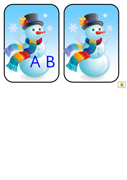 Snowman Alphabet Template - Upper Case Letters Printable pdf