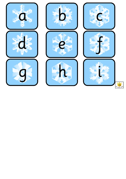Snowflake Alphabet Template - Lower Case Letters Printable pdf