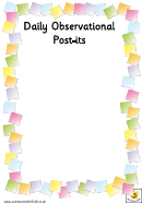 Daily Observational Post-its Template