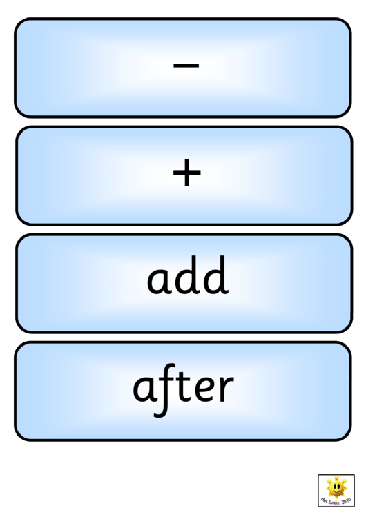Math Vocabulary Cards Template - Blue Printable pdf
