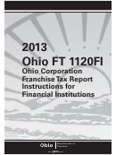Form Ft 1120fi - Ohio Corporation Franchise Tax Instructions For Financial Institutions - 2013