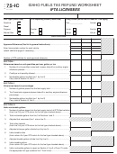 Form 75-ic - Idaho Fuels Tax Refund Worksheet - Ifta Licensees