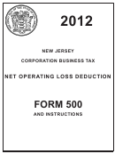 Form 500 - Computation Of The 2012 Nol Deduction - 2012