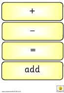 Math Vocabulary Cards Template - Yellow