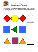 Complete The Patterns Worksheet