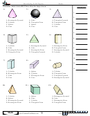 Identifying Solid Figures - Geometry Worksheet With Answers