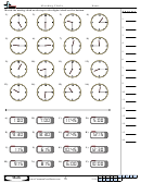 Matching Clocks - Math Worksheet With Answers
